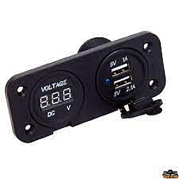 ДВОЕН USB БУКСА + VOLTMETER