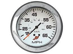 УРЕД СКОРОСТОМЕР 65MPH БЯЛ С ХРОМИРАНА РАМКА